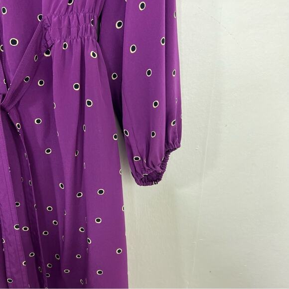 TUCKER NYC Purple Black Dot Tunic Dress Size Large - Picture 4 of 13